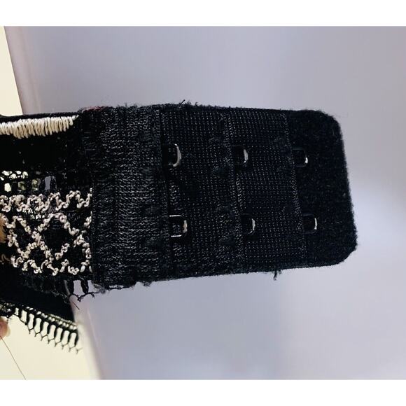 Rene Rofa Bra Underwire Padded 34B Black Beige Floral Lace Pushup Sexy Used - Picture 8 of 12